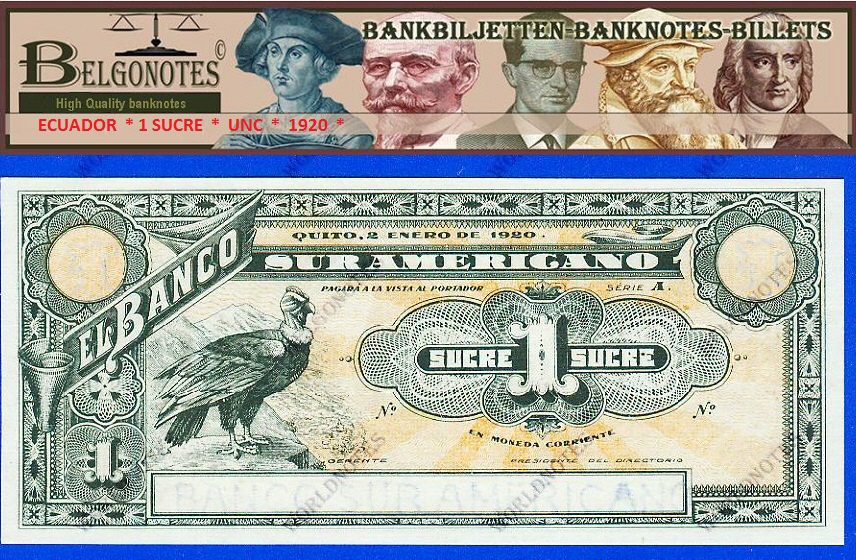 **UNC** Ecuador  1920* 1 Sucre