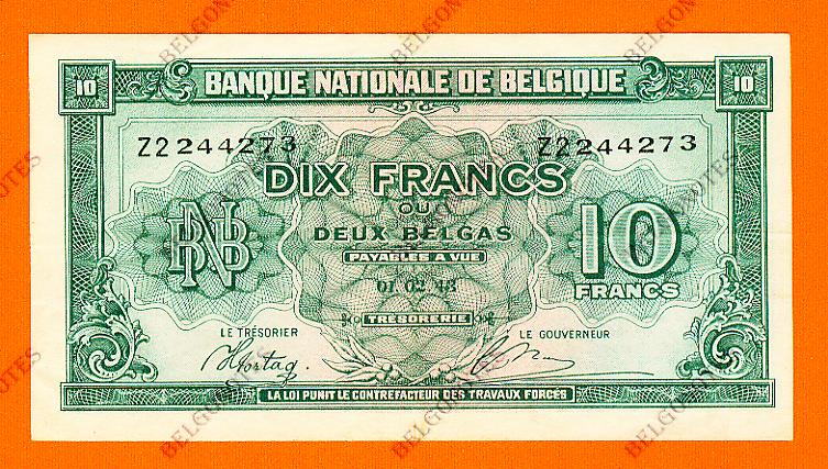 10 Francs Type Londen*01-02-1943*Lot 1902614273