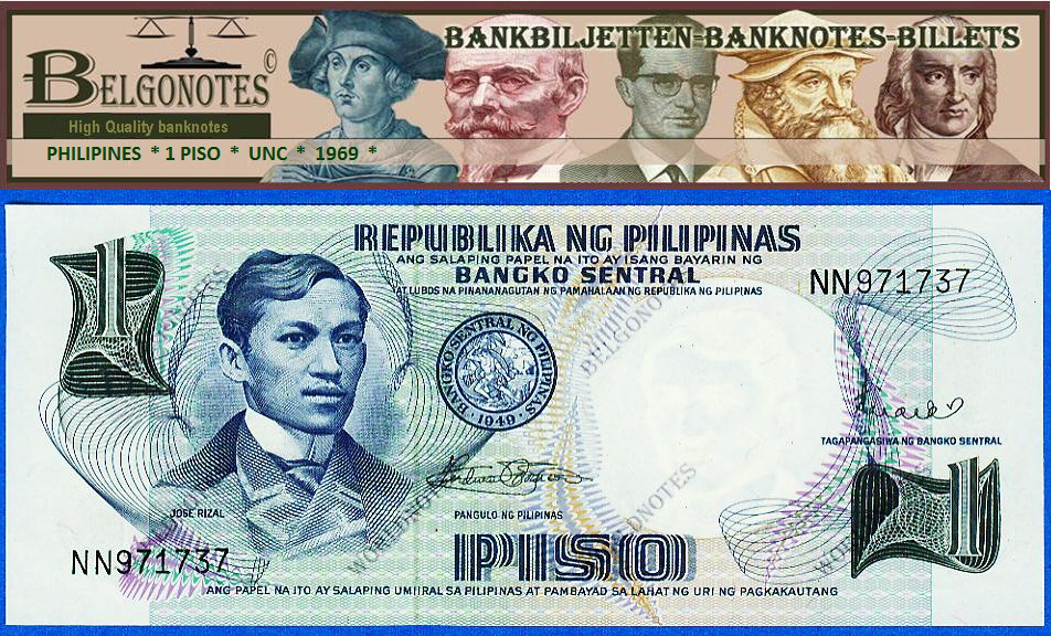 **UNC** Philipines  1969* 1 Piso