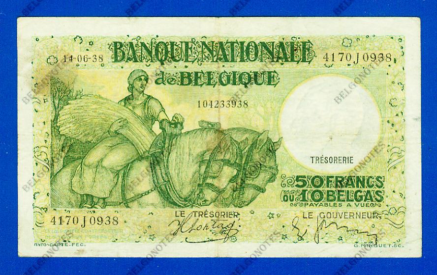 50 Francs Type Anto carte 14-06-1938*.Lot 1902610938