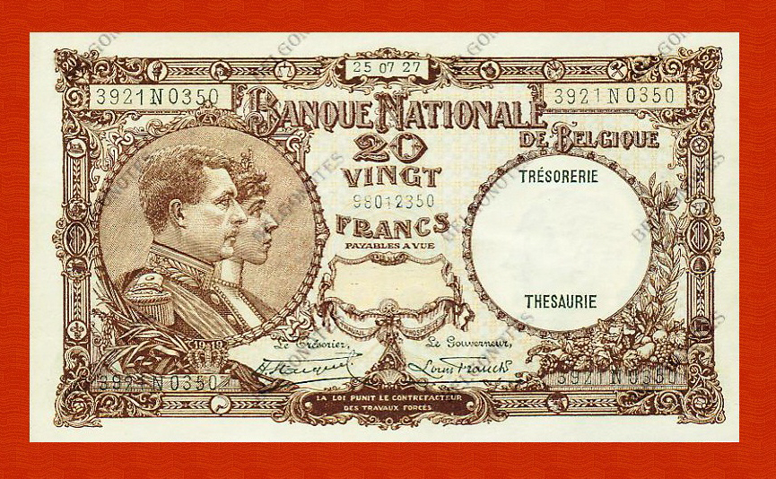 20 Francs Type '1919' **UNC**1927** Lot 1902610350