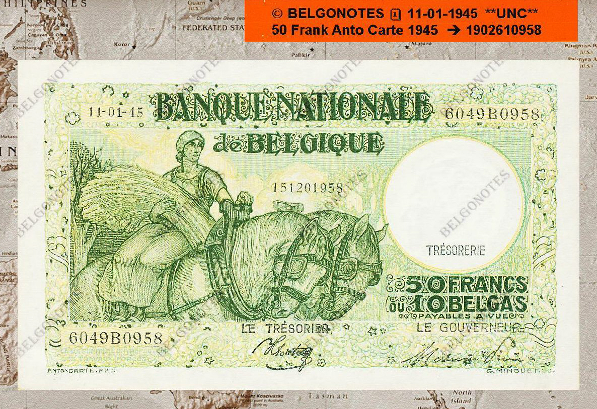 50 Francs Type Anto Carte**UNC**1945** Lot 1902610958
