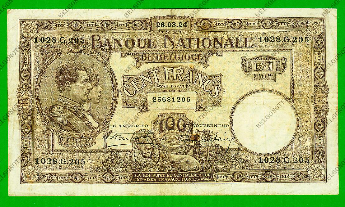 100 Francs Type Nationale reeks Mauve 1924* Lot 1902611205