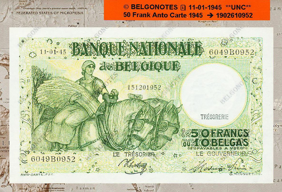 50 Francs Type Anto Carte**UNC**1945** Lot 1902610952