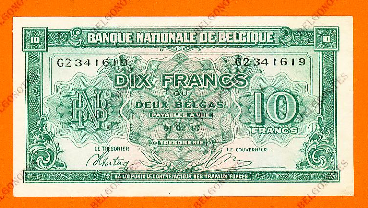 10 Francs Type Londen*01-02-1943**UNC**Lot 1902611619