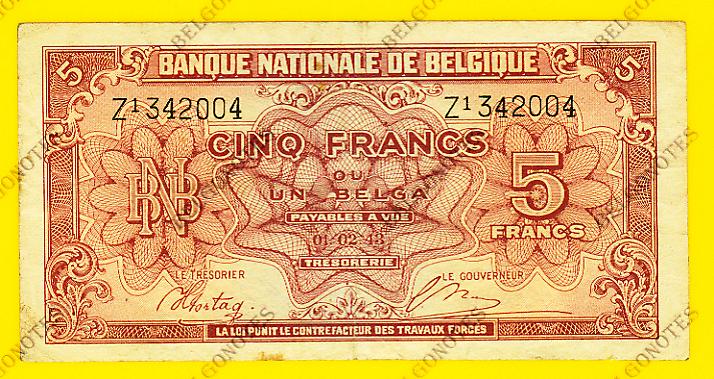 5 Francs type Londen*01-02-1943*Lot 1902612004