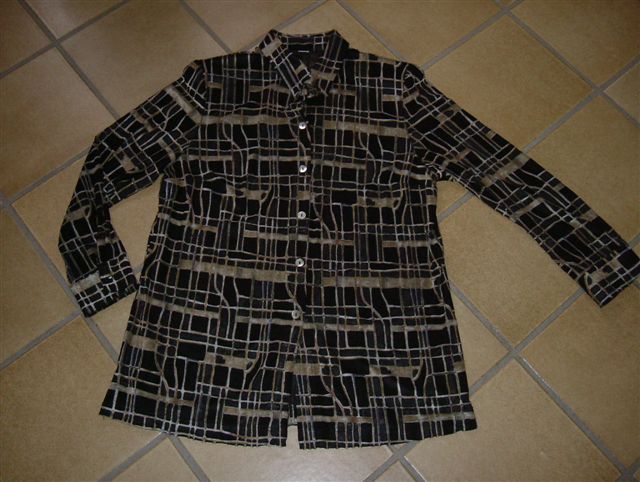 zwart hemd met beig motief 40