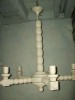 Foto 1 van Oude beige witte gepatineerde kroonluchter