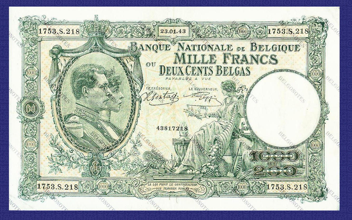 1000 Francs Type Nat. reeks 1943*Lot 1902617218