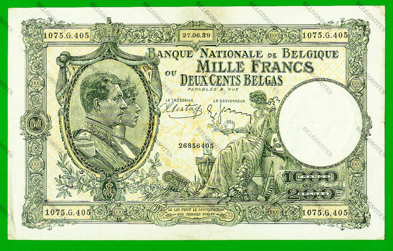 1000 Francs Type Nationale reeks 1939* Lot 1902616405