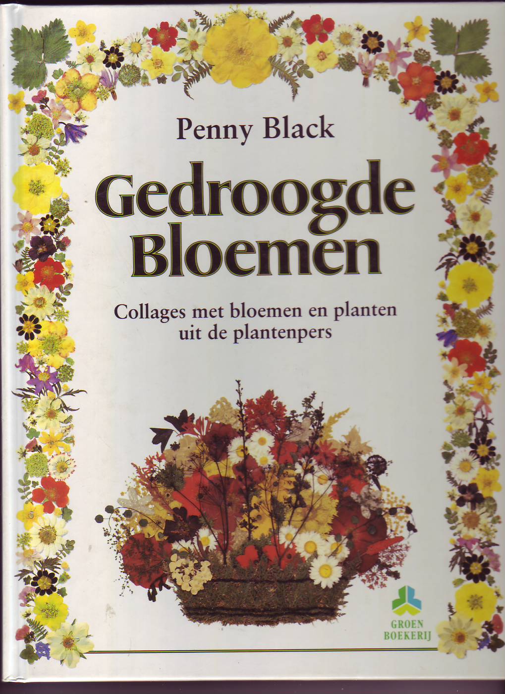 Gedroogde bloemen -collages met bloemen en planten uit de plantenpers