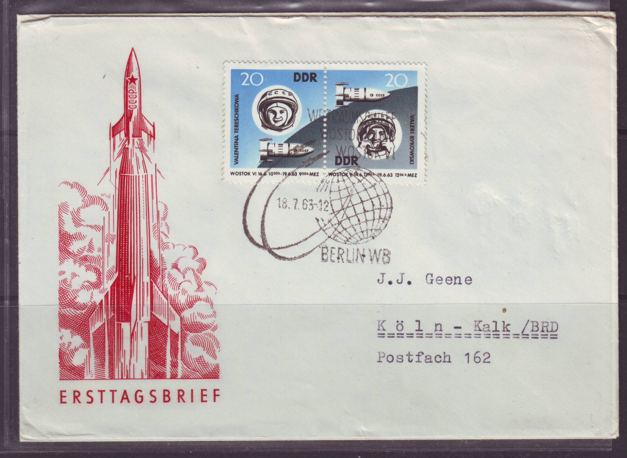 Ruimtevaart FDC63 DDR