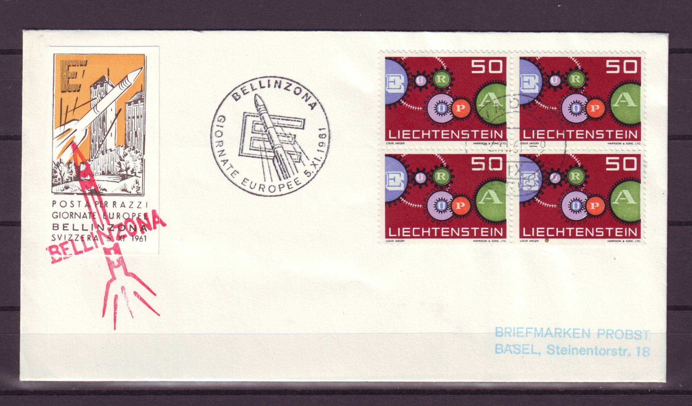 Ruitevaart FDC25 Liechtenstein