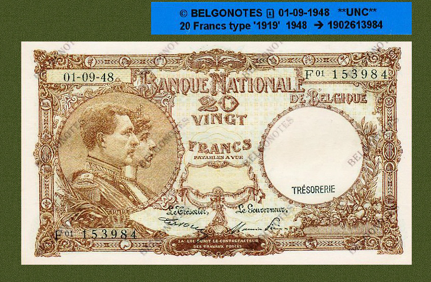 20 Francs Type '1919' 01-09-1948 **UNC**Lot 1902613984