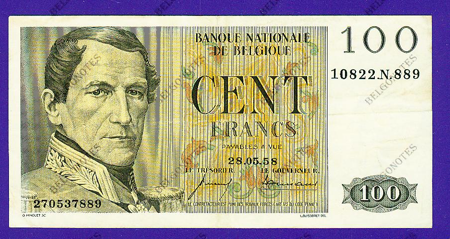 100 Francs Type Eeuwfeest*1958*Lot 1902617889