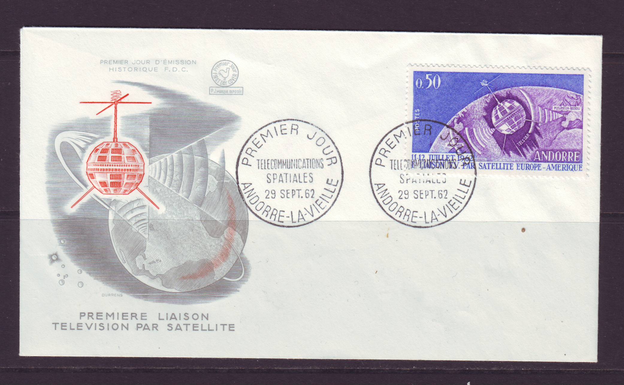 Ruimtevaart FDC12 Frans-Andorra 