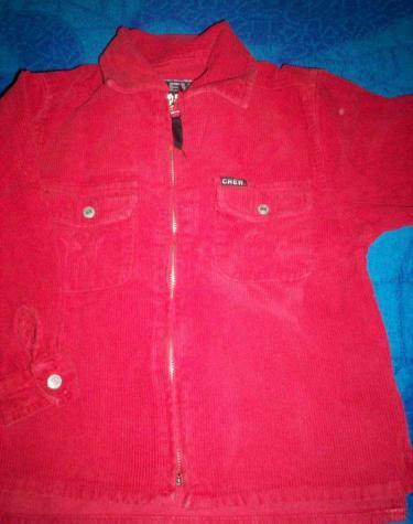 Rood velour hemd maat 104