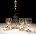 Foto 1 van GROTE BOHEEMSE DECANTER HAND BESCHILDERD 5 GLAZEN