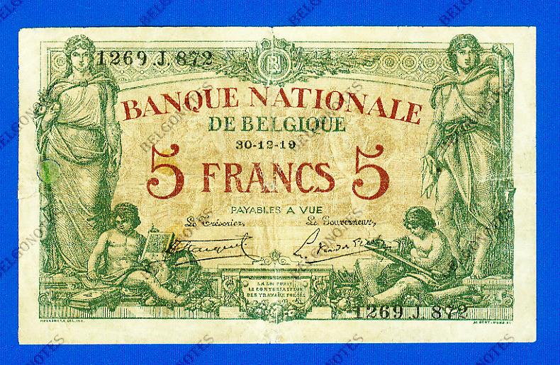 5 Francs Type Brussel* 30-12-1919*.Lot 190261872