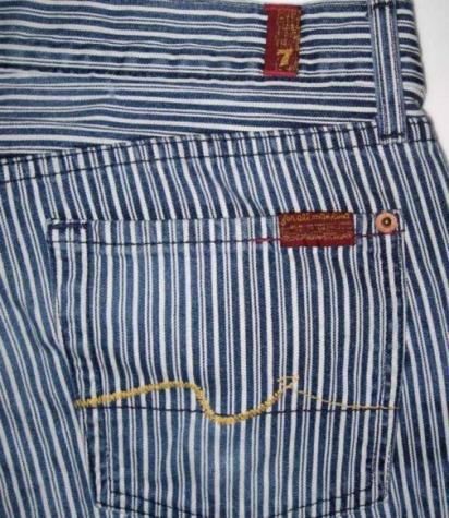 Jeans Seven For All Mankind blauw/wit gest