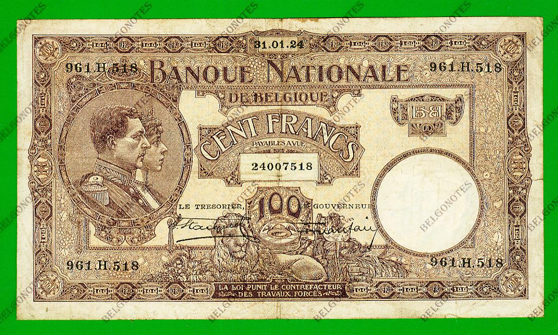100 Francs Type Nationale reeks Mauve 1924* Lot 1902617518