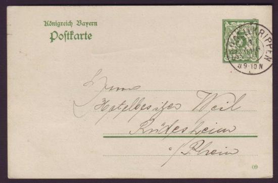 Briefkaart Bayern gelopen