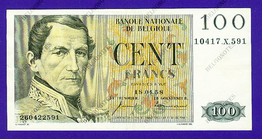 100 Francs Type Eeuwfeest*1958*Lot 1902612591