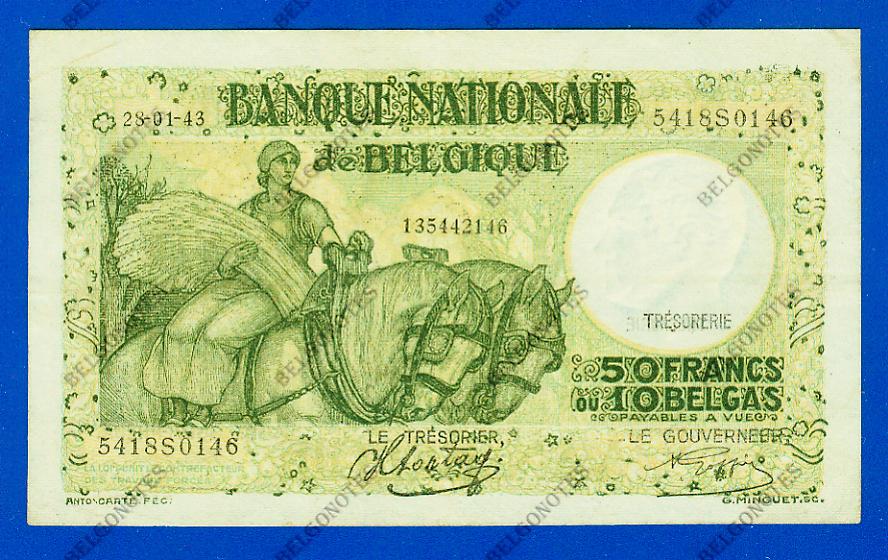 50 Francs Type Anto carte 28-01-1943*.Lot 1902610146