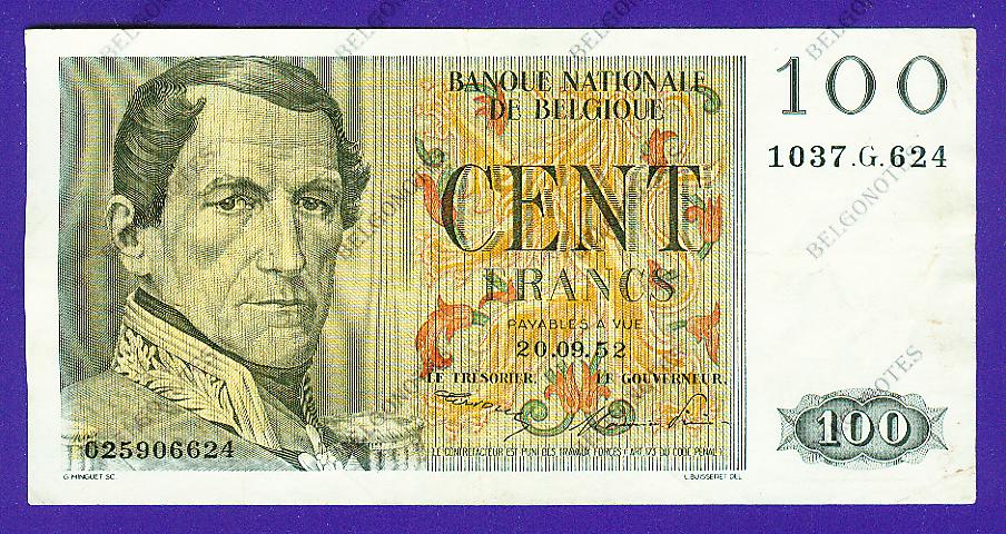 100 Francs Type Eeuwfeest*1952*Lot 1902616624
