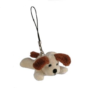 GSM Hangertje Mobile Charm Pluche Animals : Puppy lichtbruin