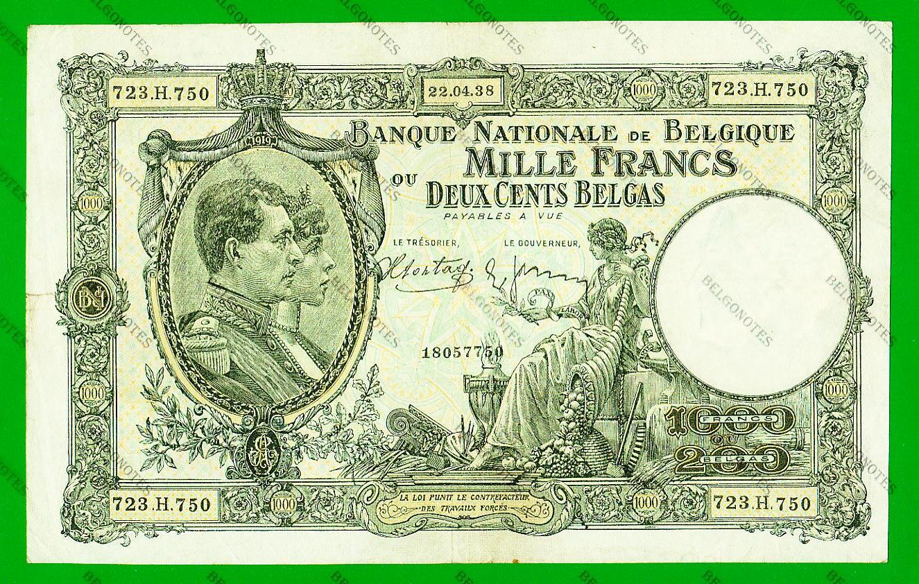 1000 Francs Type Nationale reeks 1938* Lot 1902617750