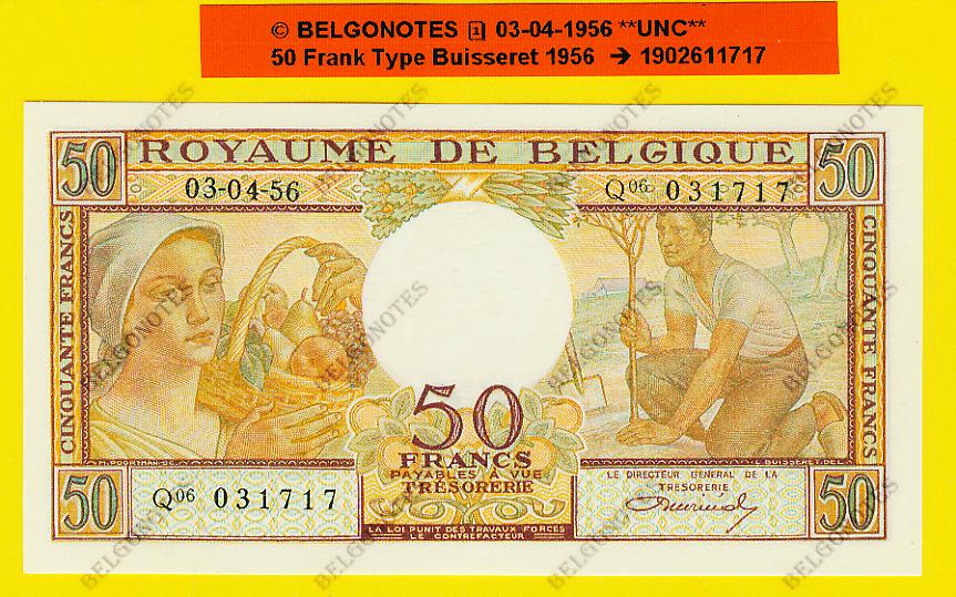 50 Francs type Buisseret 1956**UNC**Lot 1902611717