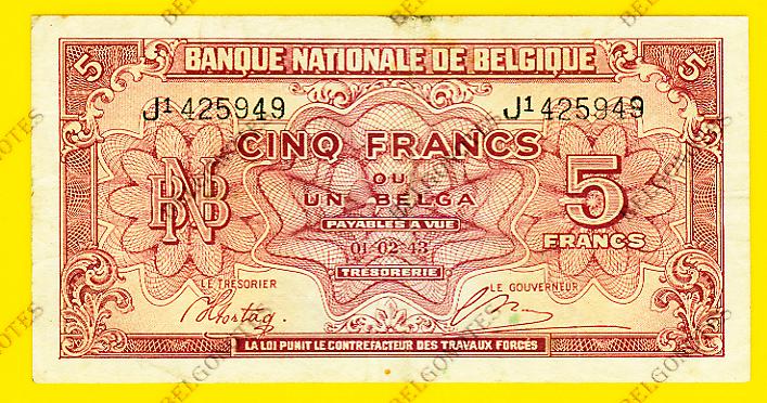 5 Francs type Londen*01-02-1943*Lot 1902615949