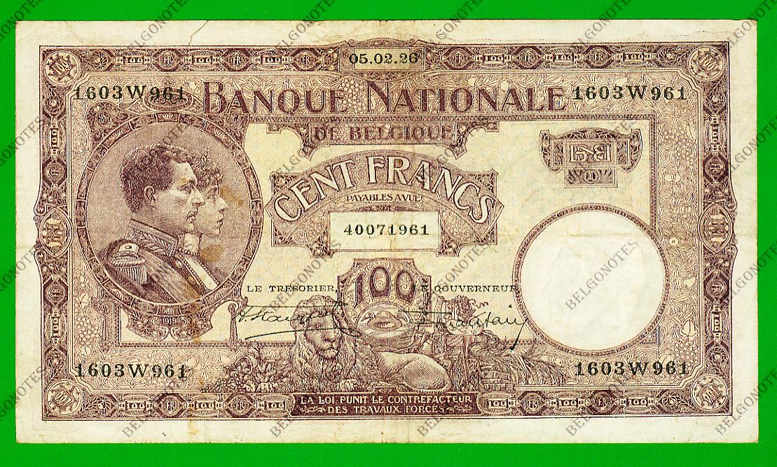 100 Francs Type Nationale reeks Mauve 1926* Lot 1902611961