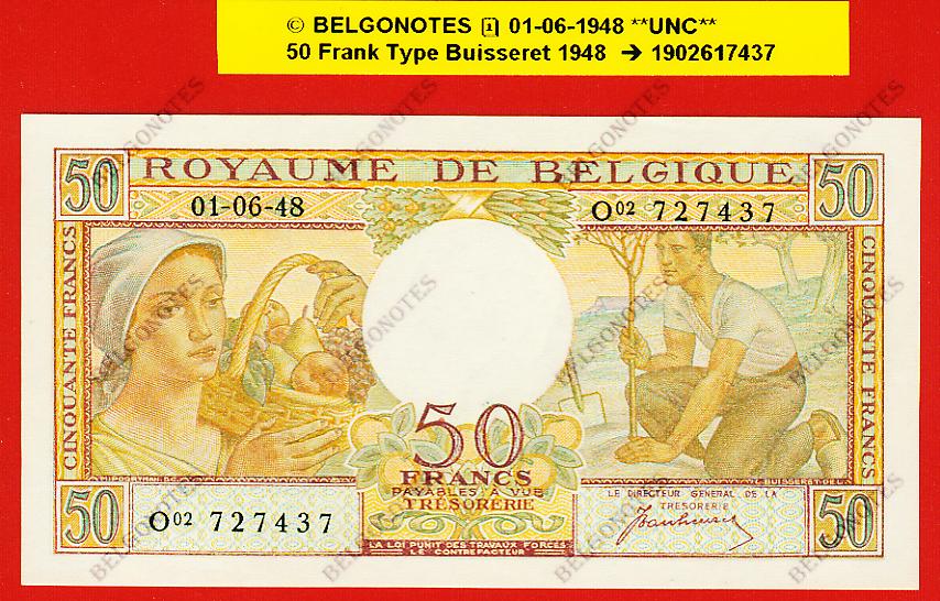 50 Francs Type Buisseret**UNC**1948** Lot 1902617437
