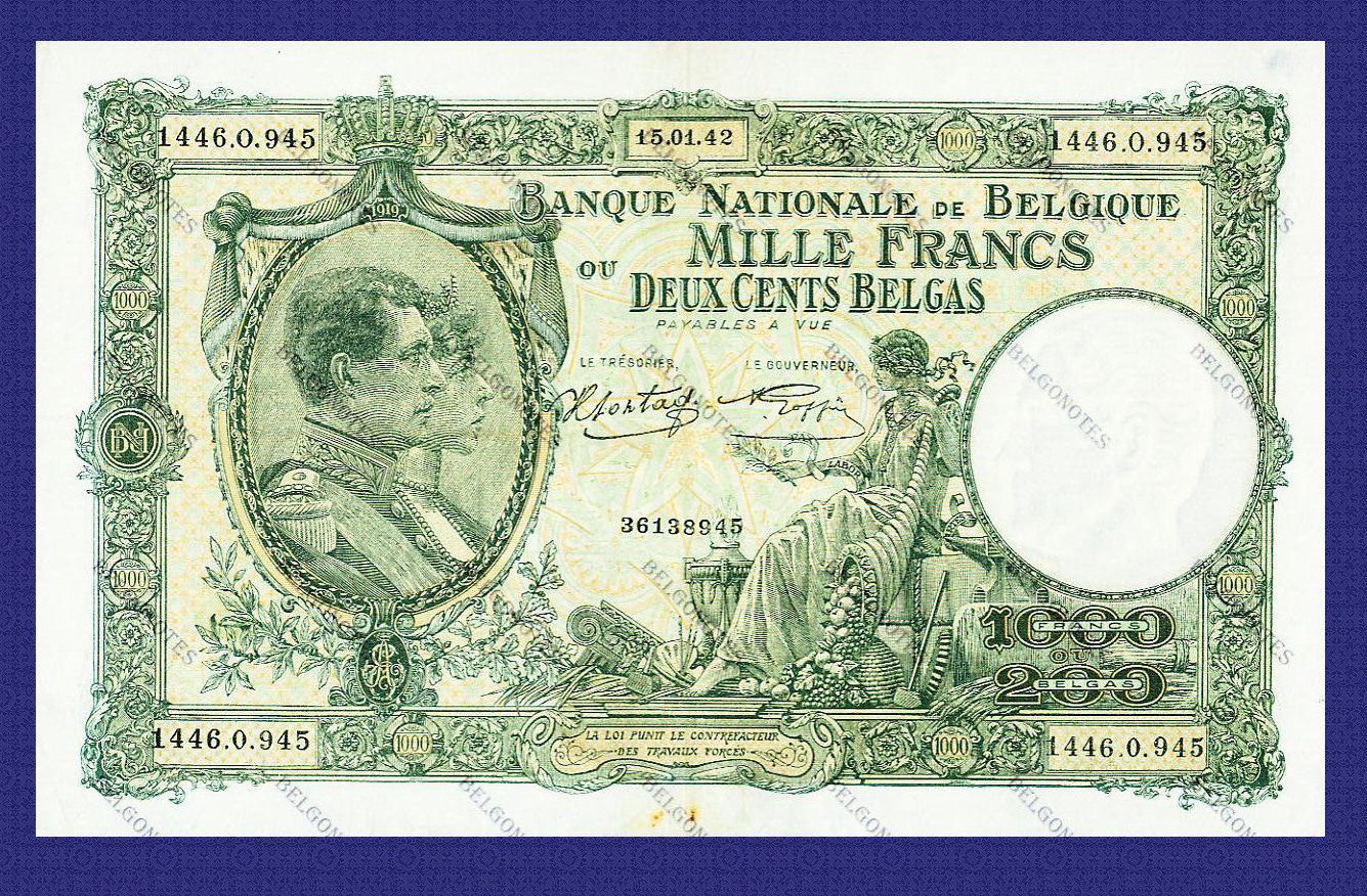 1000 Francs Type Nat. reeks 1942*Lot 1902618945