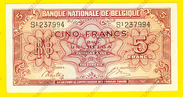 5 Francs type Londen*01-02-1943*Lot 1902617994