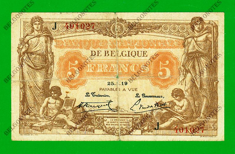 5 Francs Type Antwerp 1919 * Lot 1902611027