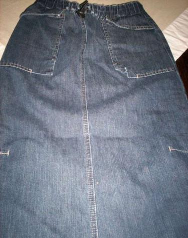 Lange jeansrok.