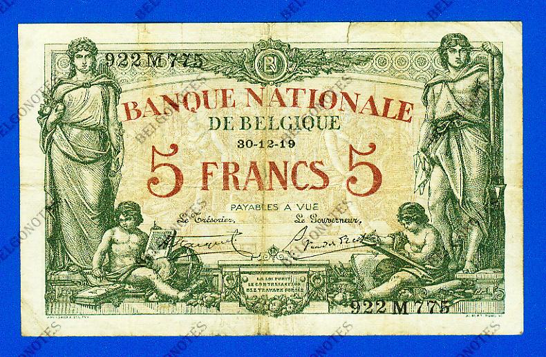 5 Francs Type Brussel* 30-12-1919*.Lot 190261775