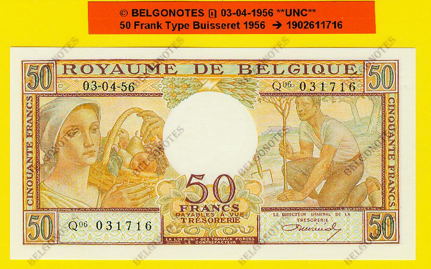 50 Francs type Buisseret 1956**UNC**Lot 1902611716