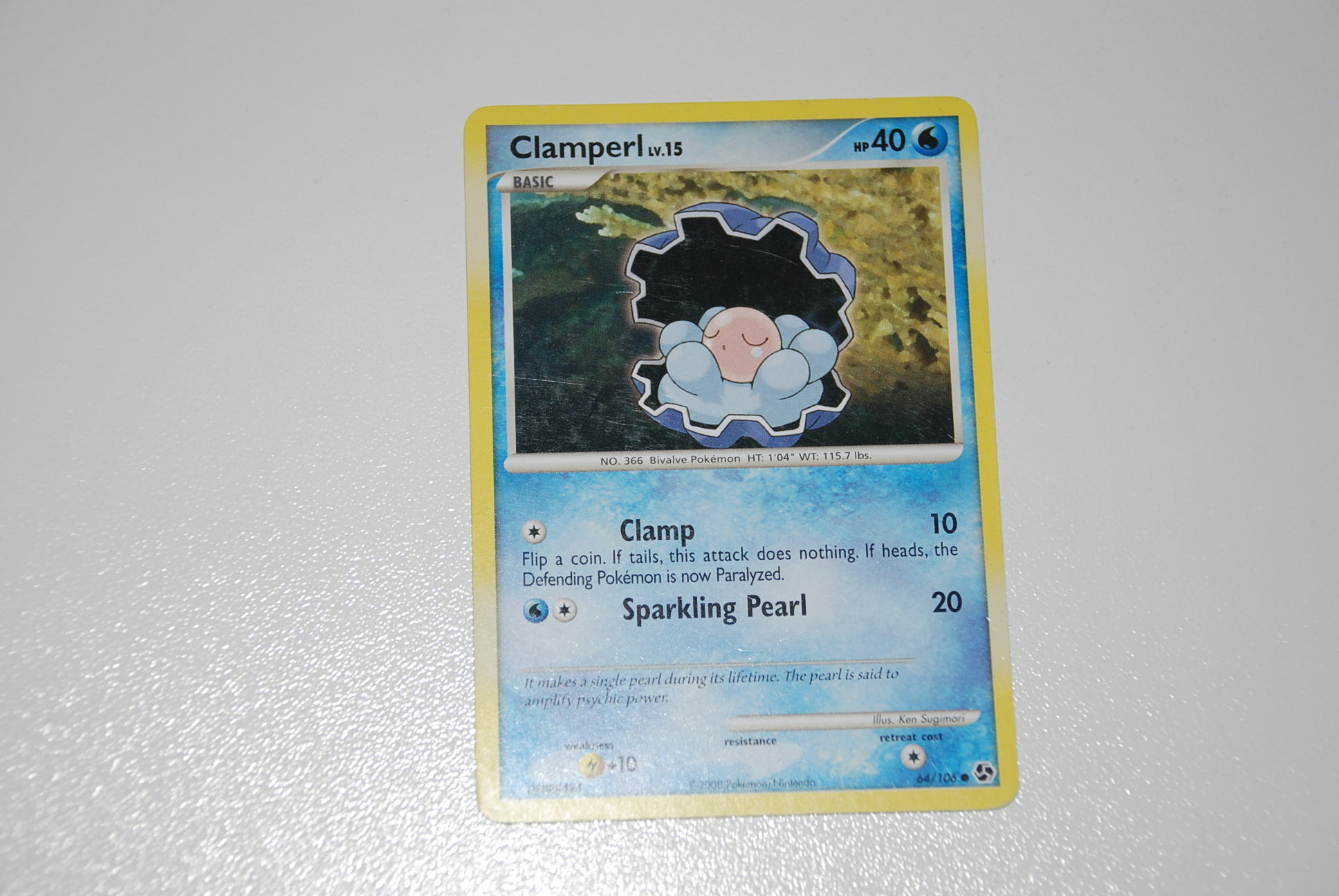 pokemon kaart clamperl lv 15