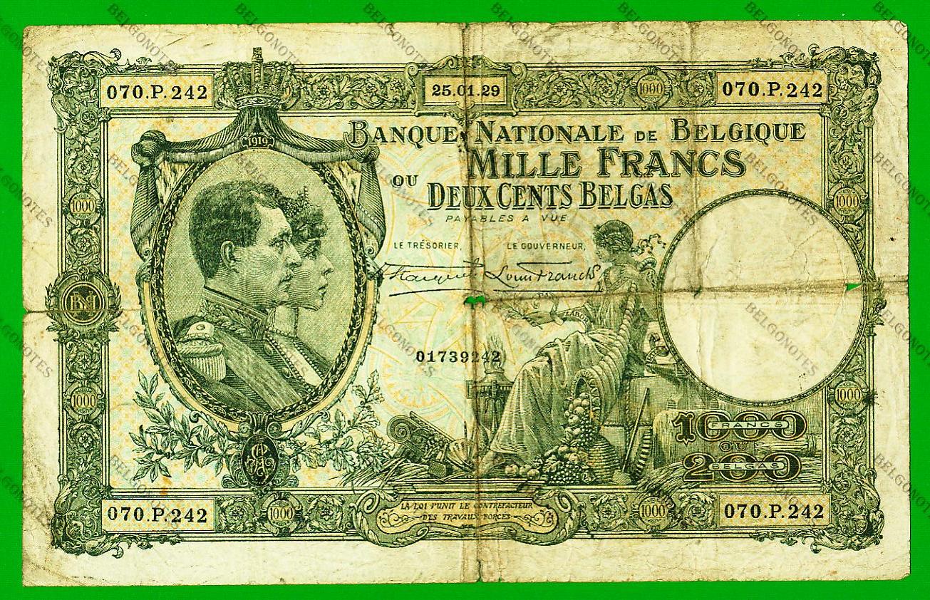 1000 Francs Type Nationale reeks 1929* Lot 1902619242