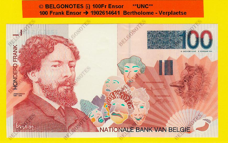 100 Francs Type Ensor **UNC**  Lot 1902614641