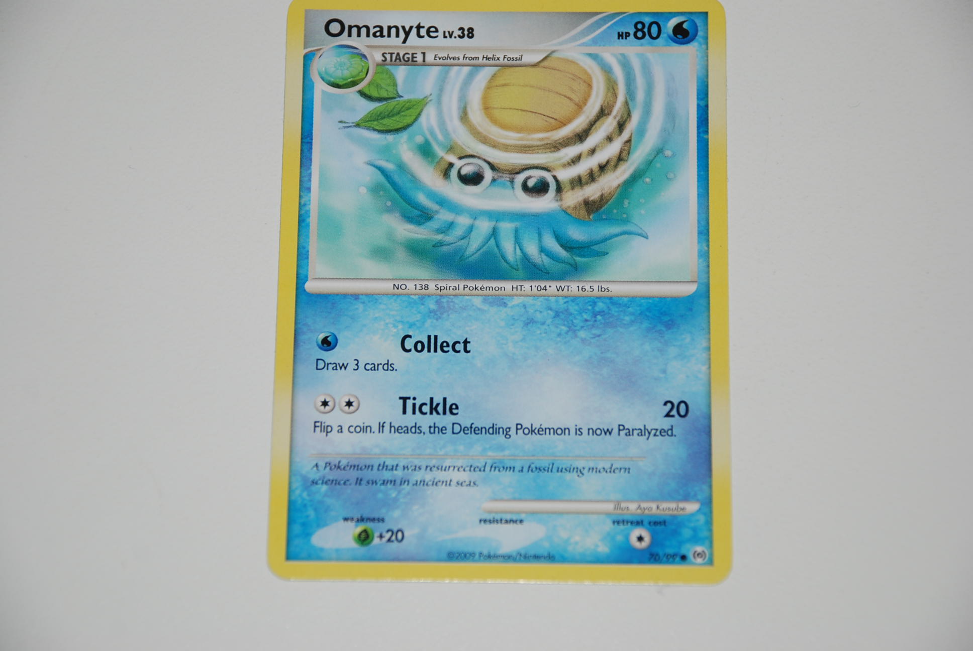 pokemon kaart omanyte lv 38