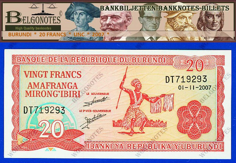 **UNC** Burundi  2007 * 20 Francs 292