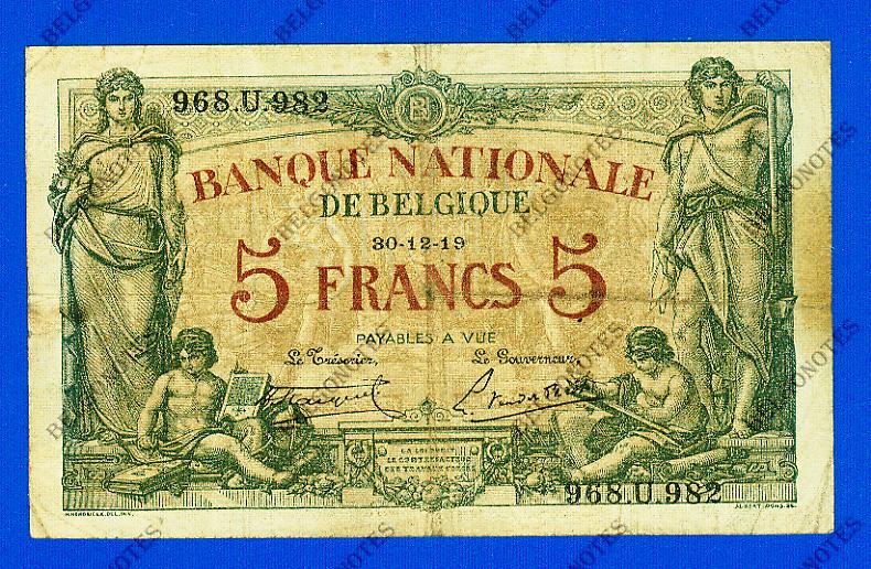 5 Francs Type Brussel* 30-12-1919*.Lot 190261982