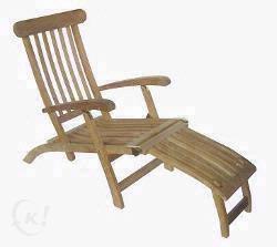 Deck-Chair in teak met gratis kussen