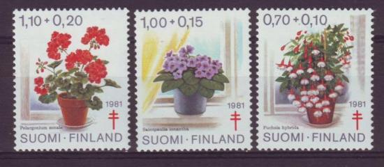 Finland nrs. 849/51 bloemen 
