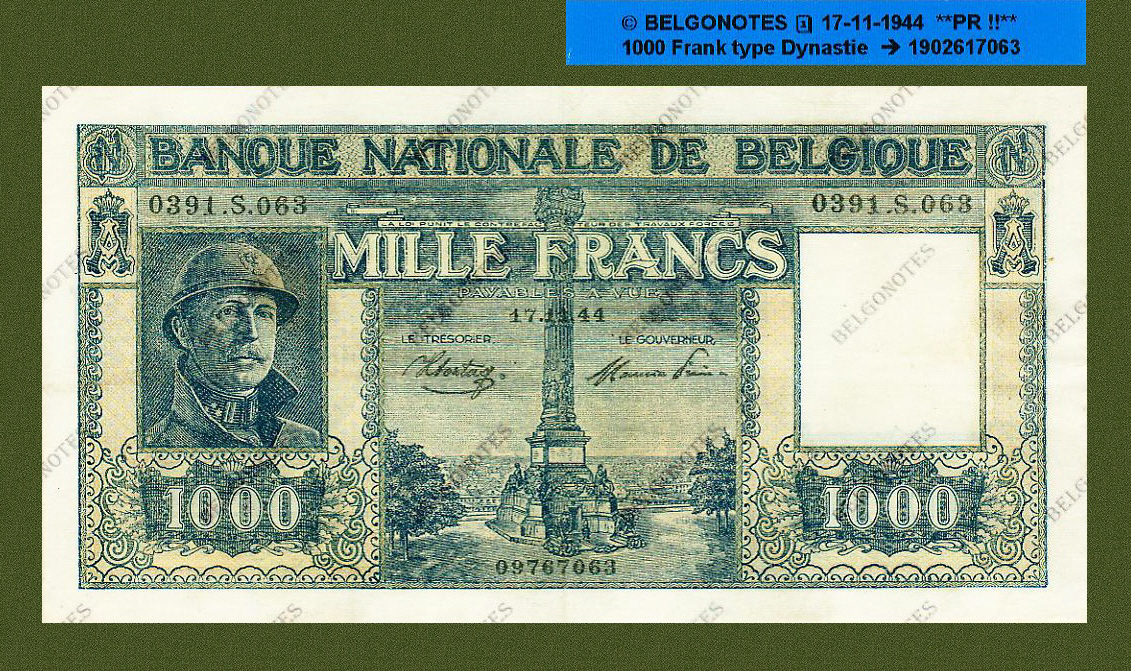 1000 Francs Type Dynastie *17-11-1944*PR !!!**Lot nr 1902617063